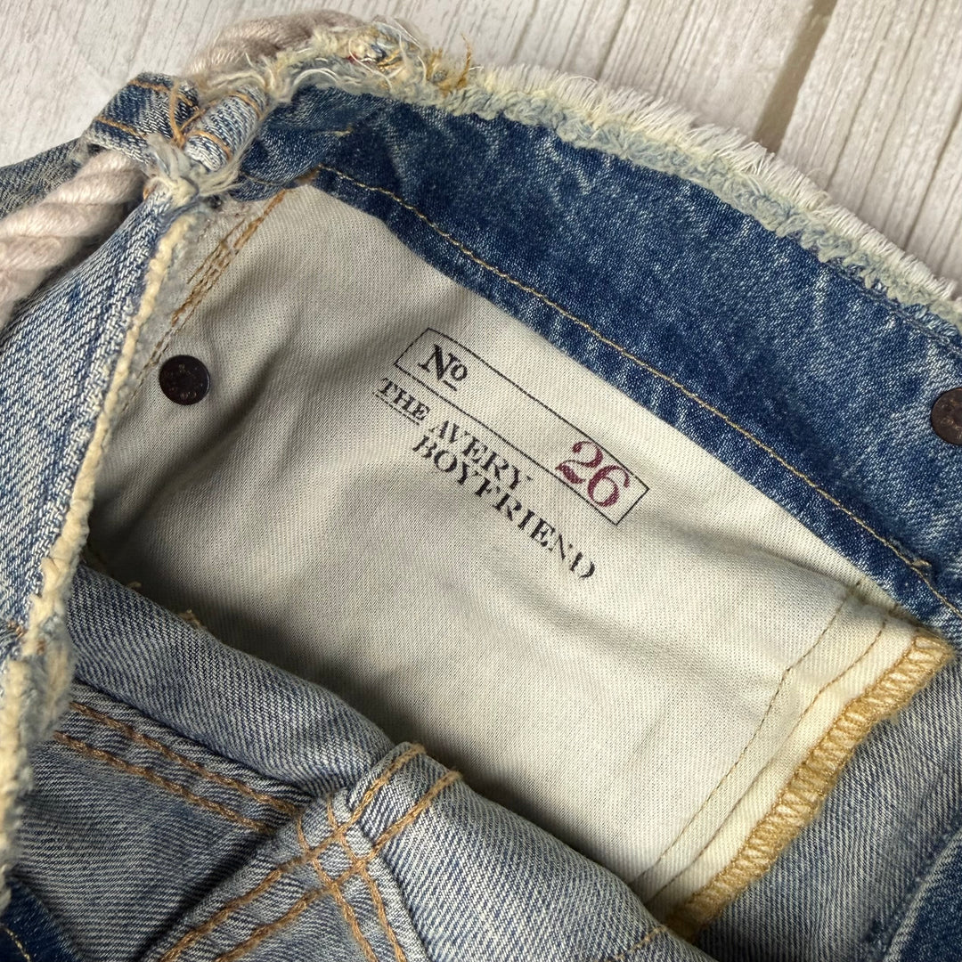 Ralph Lauren 'Avery Boyfriend' Patchwork Rope Belt Denim Jeans - Size 26