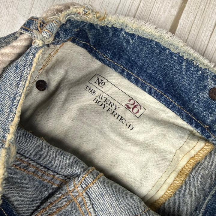 Ralph Lauren 'Avery Boyfriend' Patchwork Rope Belt Denim Jeans - Size 26