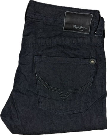 Pepe London Mens Regular Fit 'Cash' Black Jeans- Size 32R