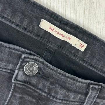 Levis 312 Shaping Slim Mid Rise Aged Black Jeans - Size 32" or 14AU