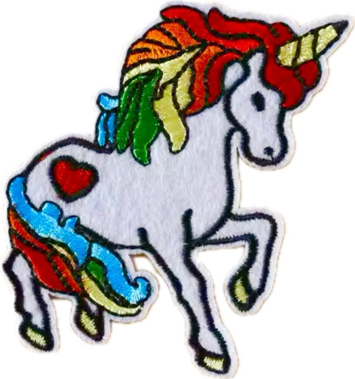 Prancing Unicorn- Embroidered Cloth Patch - Jean Pool