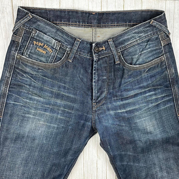 Pepe London- Mens "Scratched" Straight Jeans- Size 30/32