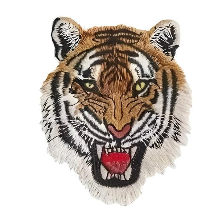 Roaring Tiger Head- Embroidered Cloth Patch - Jean Pool