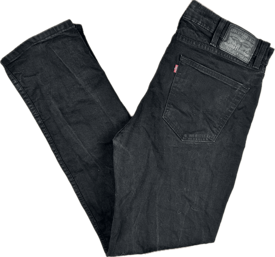 Levis Slim Straight 511 Men's Black Jeans Size 38/34 – Jean Pool