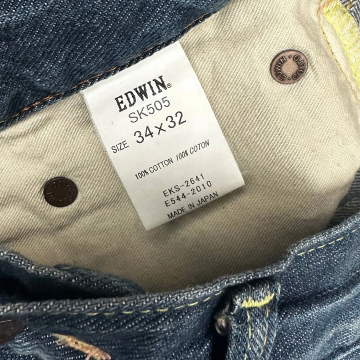 Edwin Made in Japan - Blue 'SK505 Selvedge Denim Jeans -Size 34/32 - Jean Pool