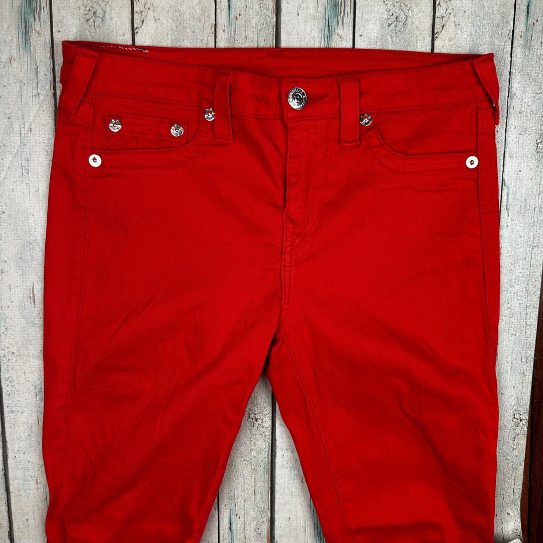 True Religion USA Made 'Legging' Red Skinny Jeans- Size 31 - Jean Pool