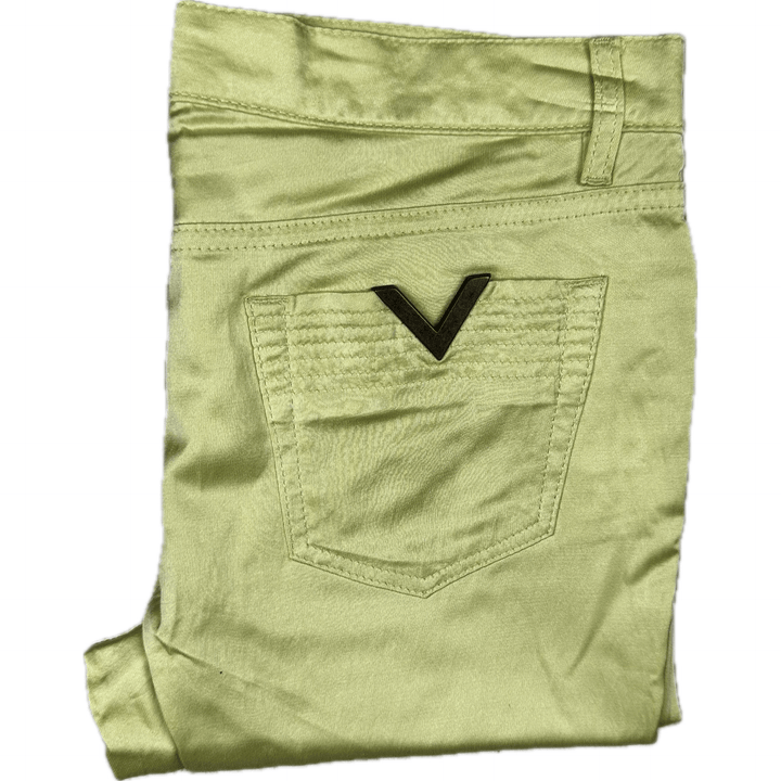 Valentino Red - Satin Crop Italian Jeans -Size 28 - Jean Pool