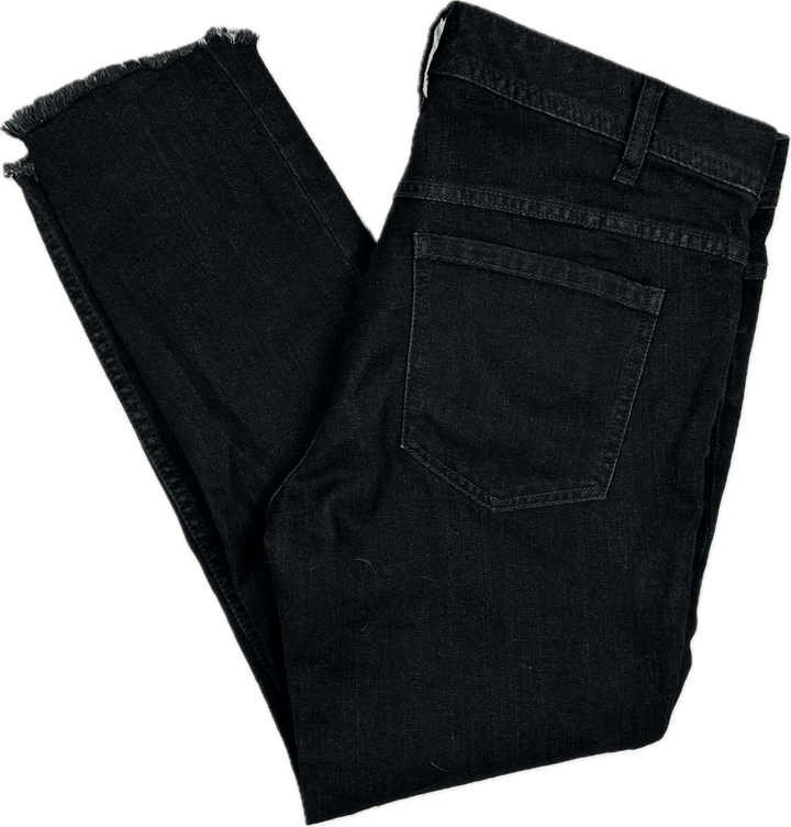 Free People Black Busted Knee Denim Jeans -Size 30