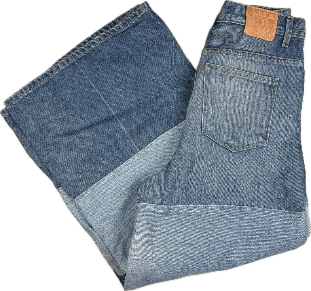 B Sides USA Made Super Wide Leg Patchwork 'Claude' Jeans   - Size 27