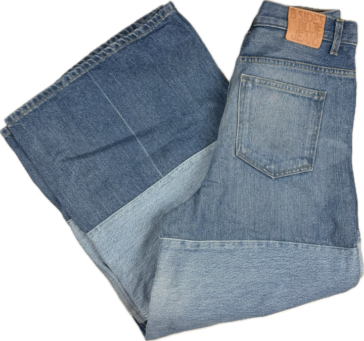 B Sides USA Made Super Wide Leg Patchwork 'Claude' Jeans   - Size 27