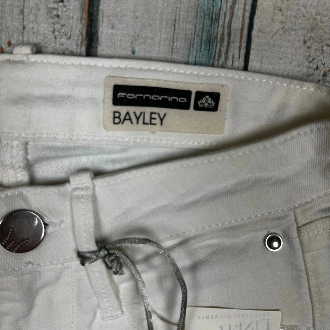 NWT - Fornarina Italian Ladies 'Bayley' White Jeans -Size 24 - Jean Pool