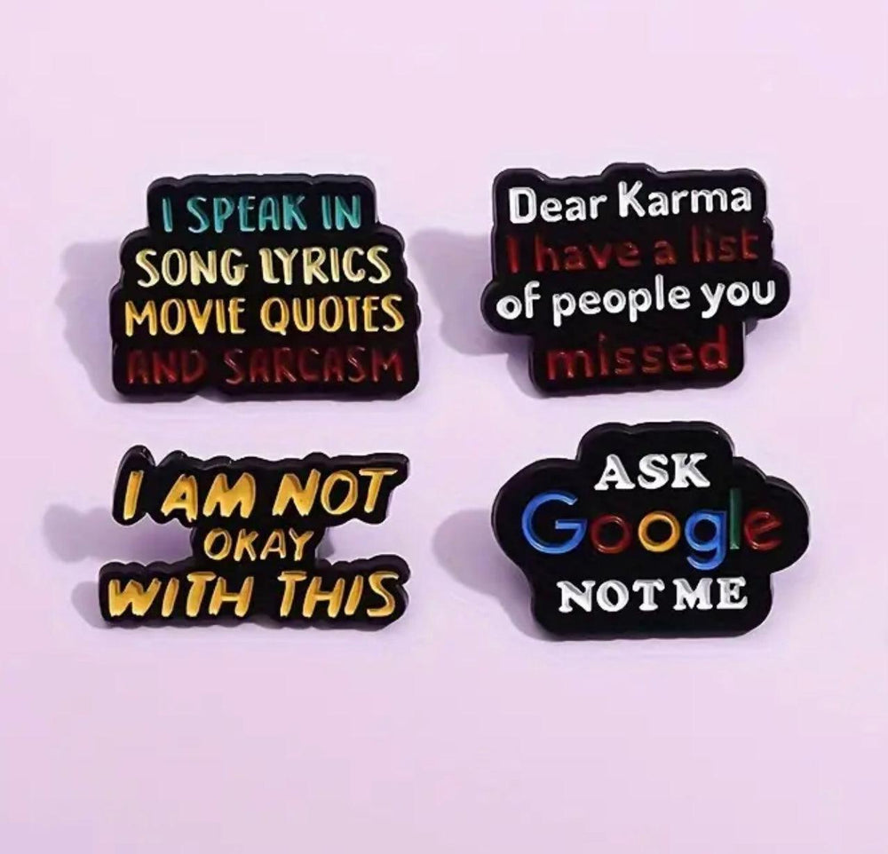 Sacasm Quotes- Enamel Pins- Select - Jean Pool