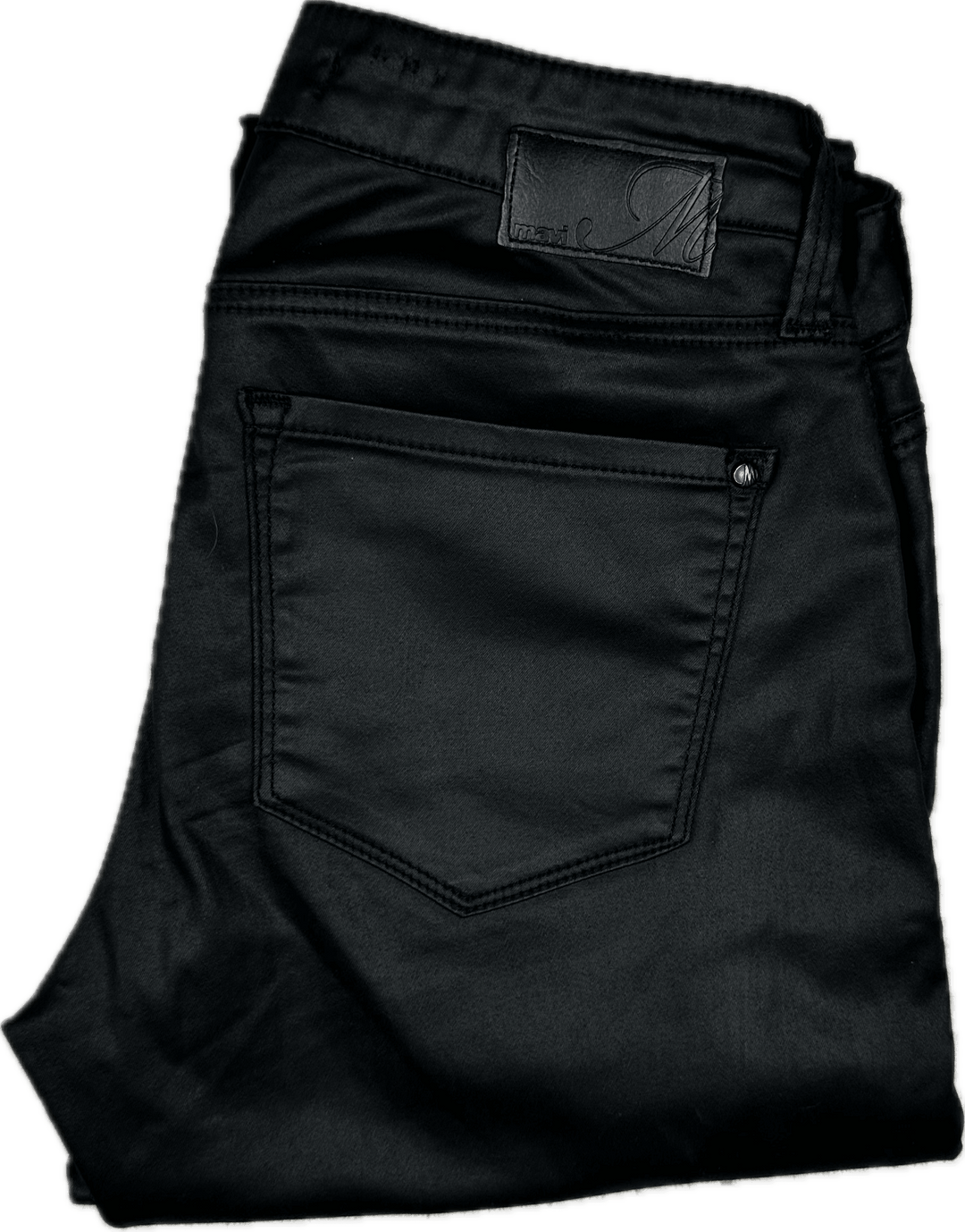 Mavi Low Rise Stretch Black Coated Ankle Jeans - Size 28