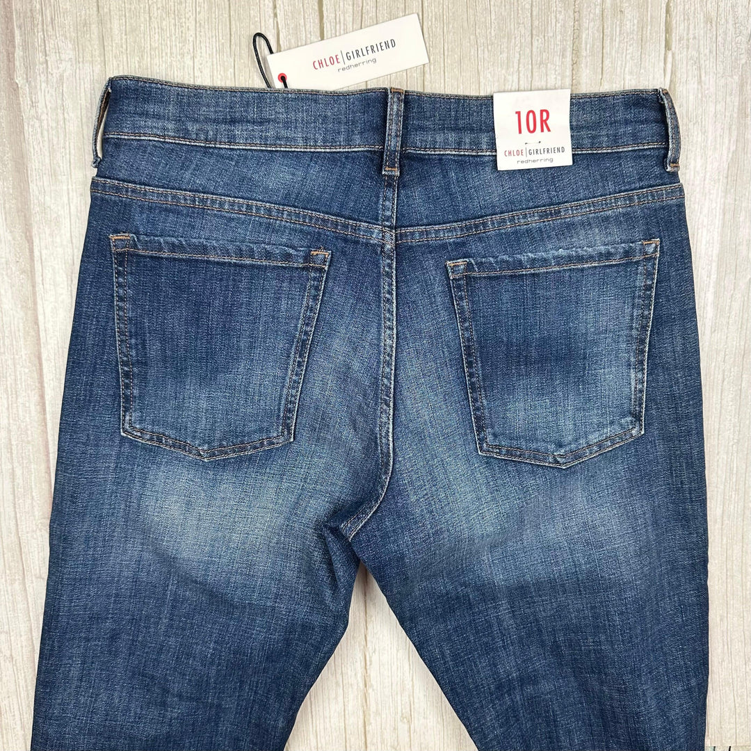 NWT -Red Herring 'Chloe' Girlfriend Lace Panel Jeans   -Size 10R