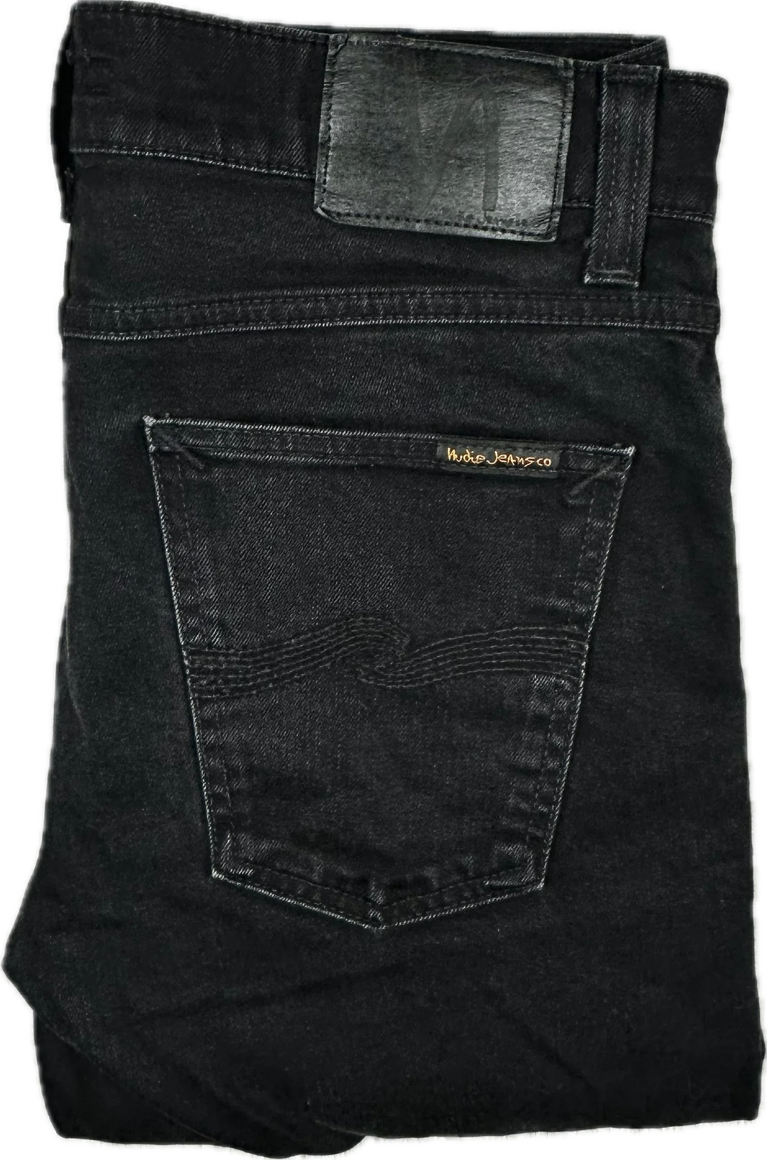 Nudie 'Lean Dean' Dry Cold  Black Wash Organic Cotton Jeans- Size 30/32