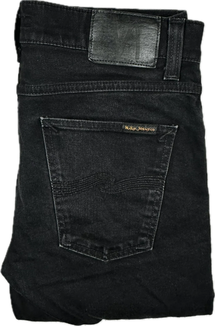 Nudie 'Lean Dean' Dry Cold  Black Wash Organic Cotton Jeans- Size 30/32