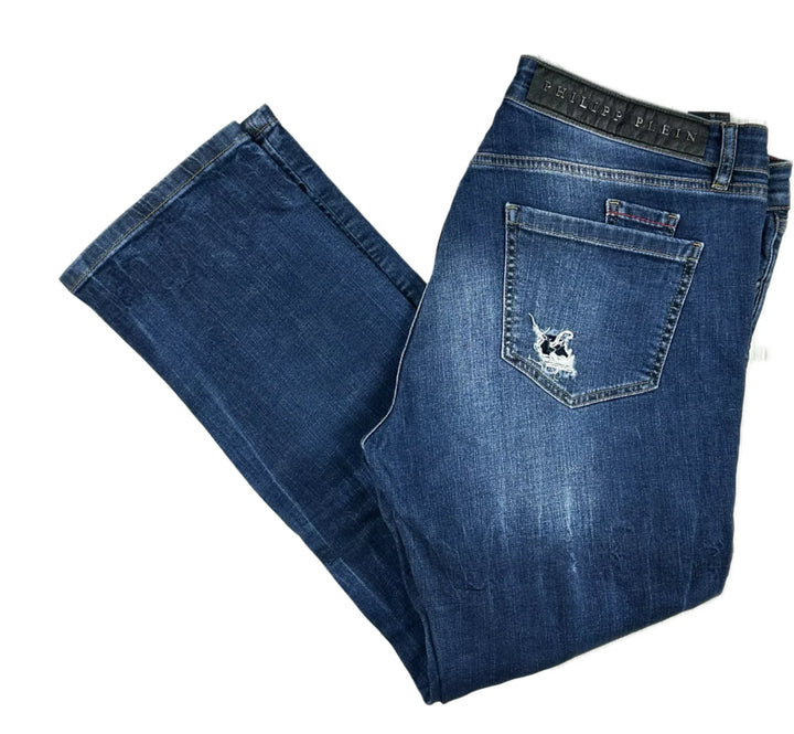 Philipp Plein Mens 'Special 3' Slim Fit  Fight Club Jeans -Size 38