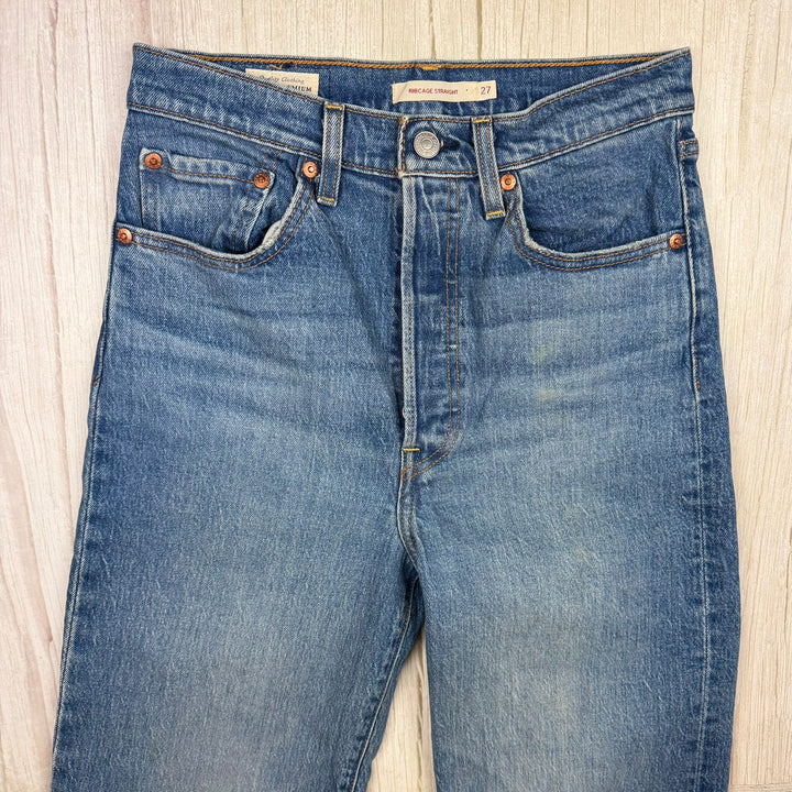 Levis Ladies ‘Ribcage Straight’ Button Fly Jeans  - Size 27