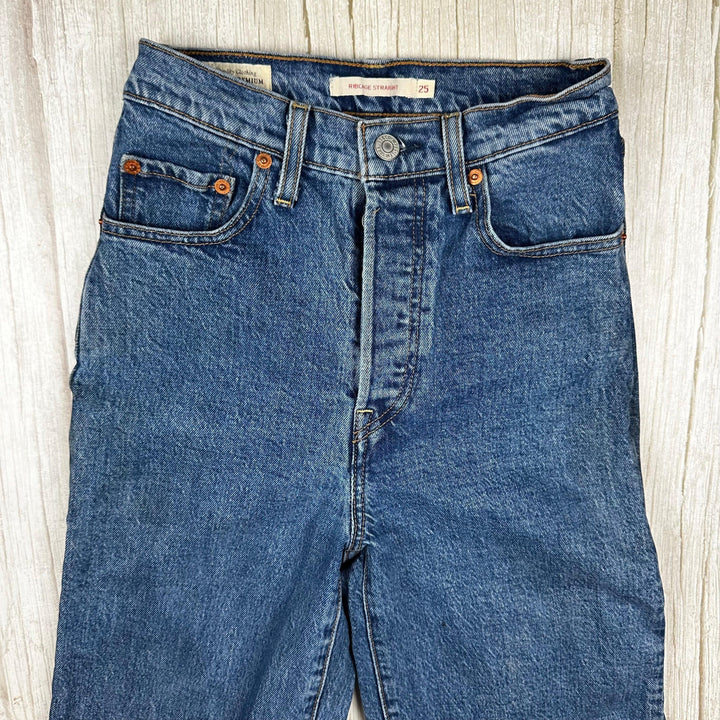 Levis Ladies ‘Ribcage Straight’ Button Fly Jeans  - Size 25