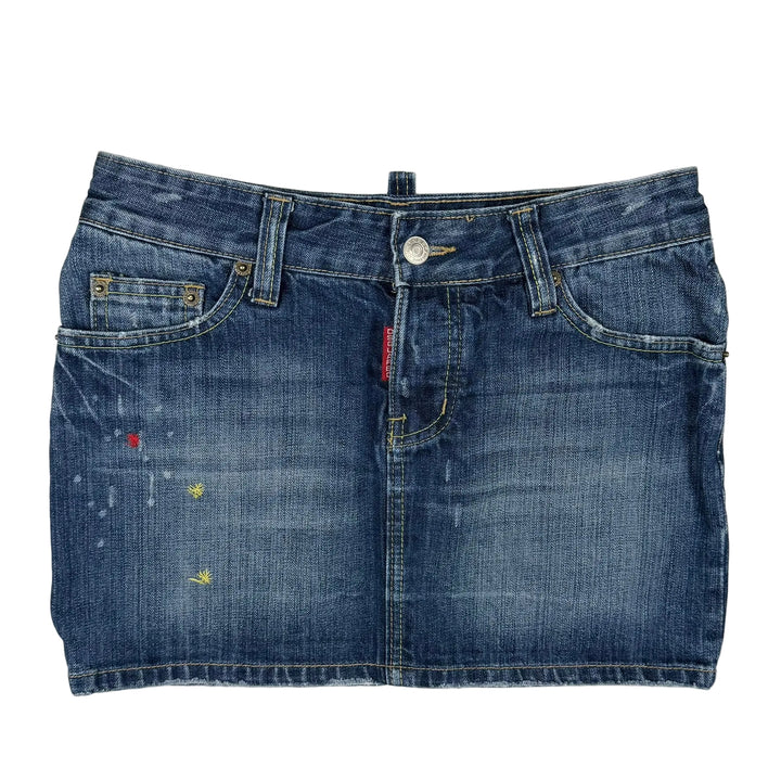 Dsquared2 Distressed Denim Mini Skirt - Size 28