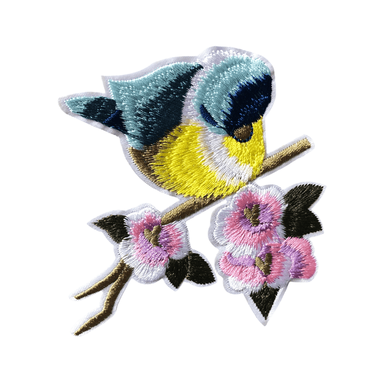 Cherry Blossom Bird - Embroidered Cloth Patch