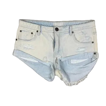 One Teaspoon Exposed Button Fly  Bandits Rolled Cuff Shorts  - Size 29"