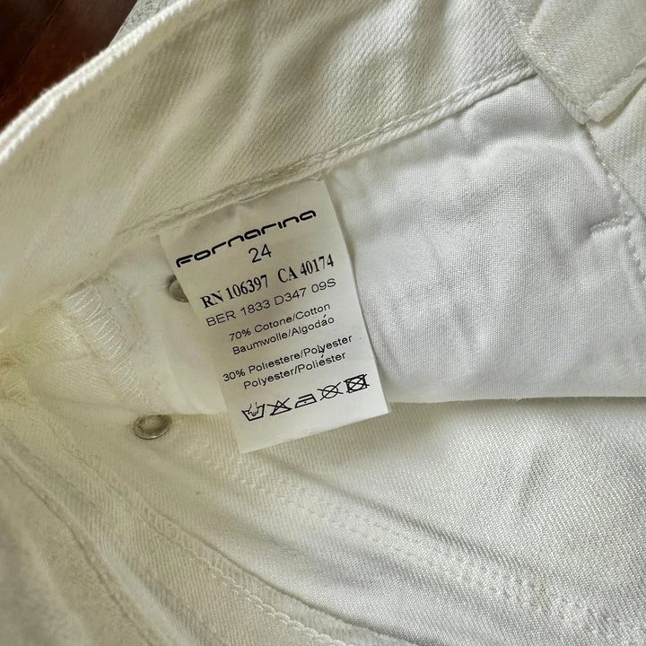 NWT - Fornarina Italian Ladies 'Bayley' White Jeans -Size 24 - Jean Pool