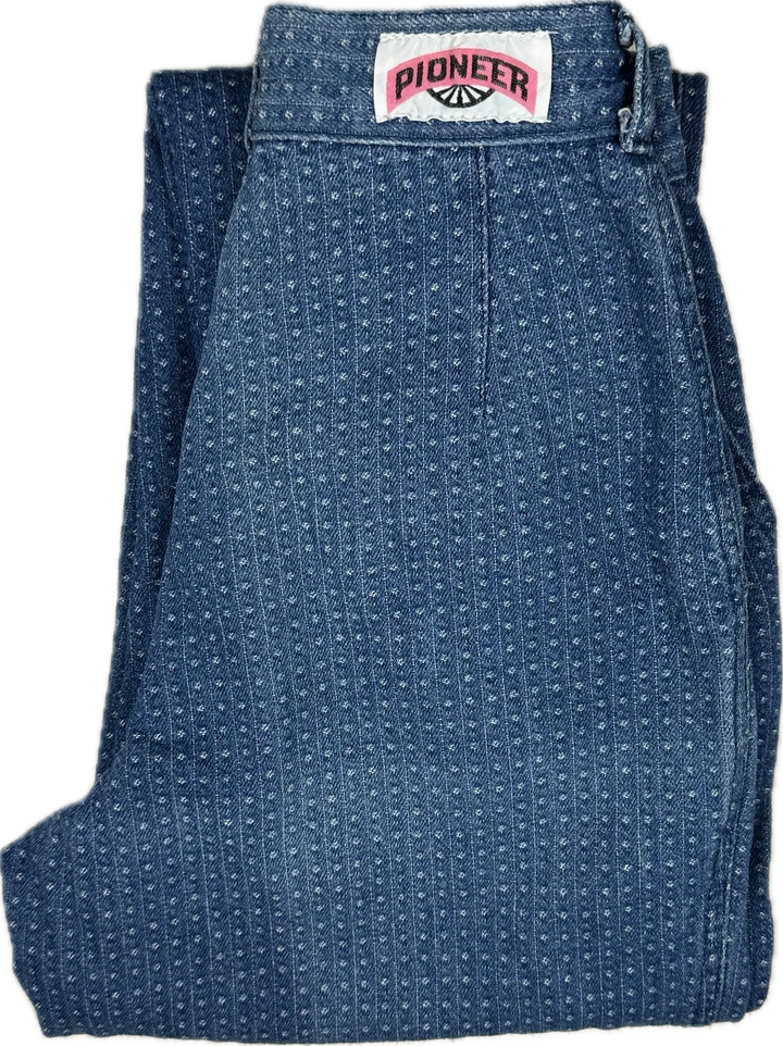 Vintage 80's Pioneer Pleat Front Tapered Jeans- Suit Size 4