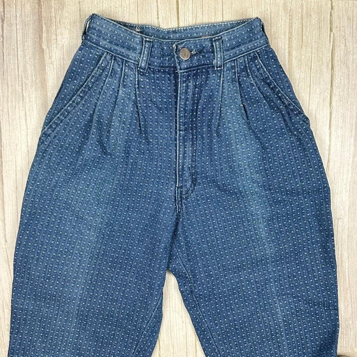 Vintage 80's Pioneer Pleat Front Tapered Jeans- Suit Size 4