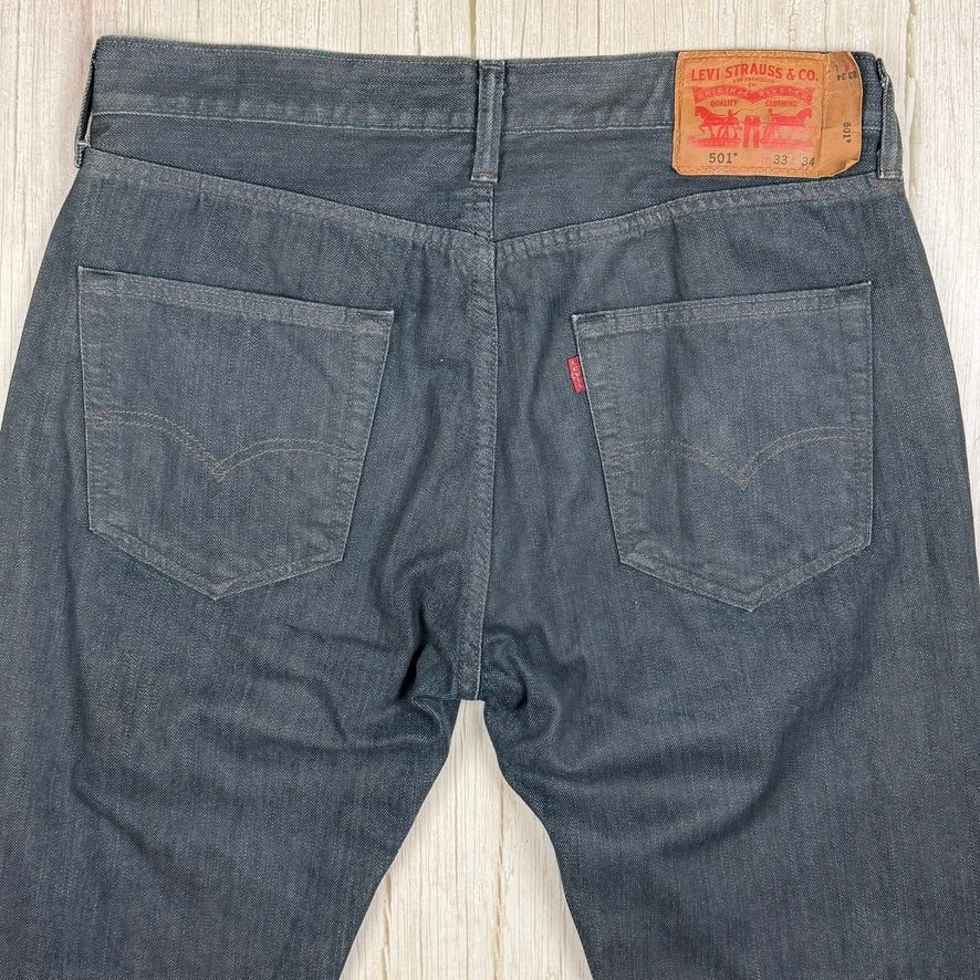 Levis 501 Button Fly Mens Jeans -Size 33/34