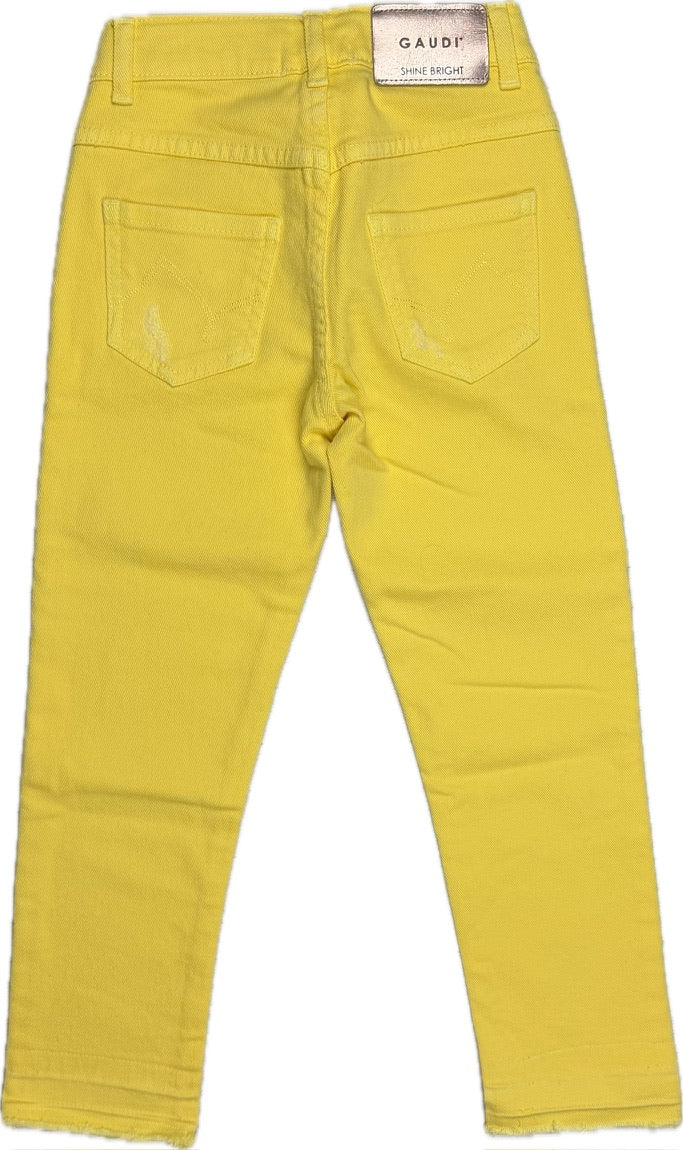 NWT - Gaudi Italy Yellow 'Shine Bright' Jeans Size - 5Y