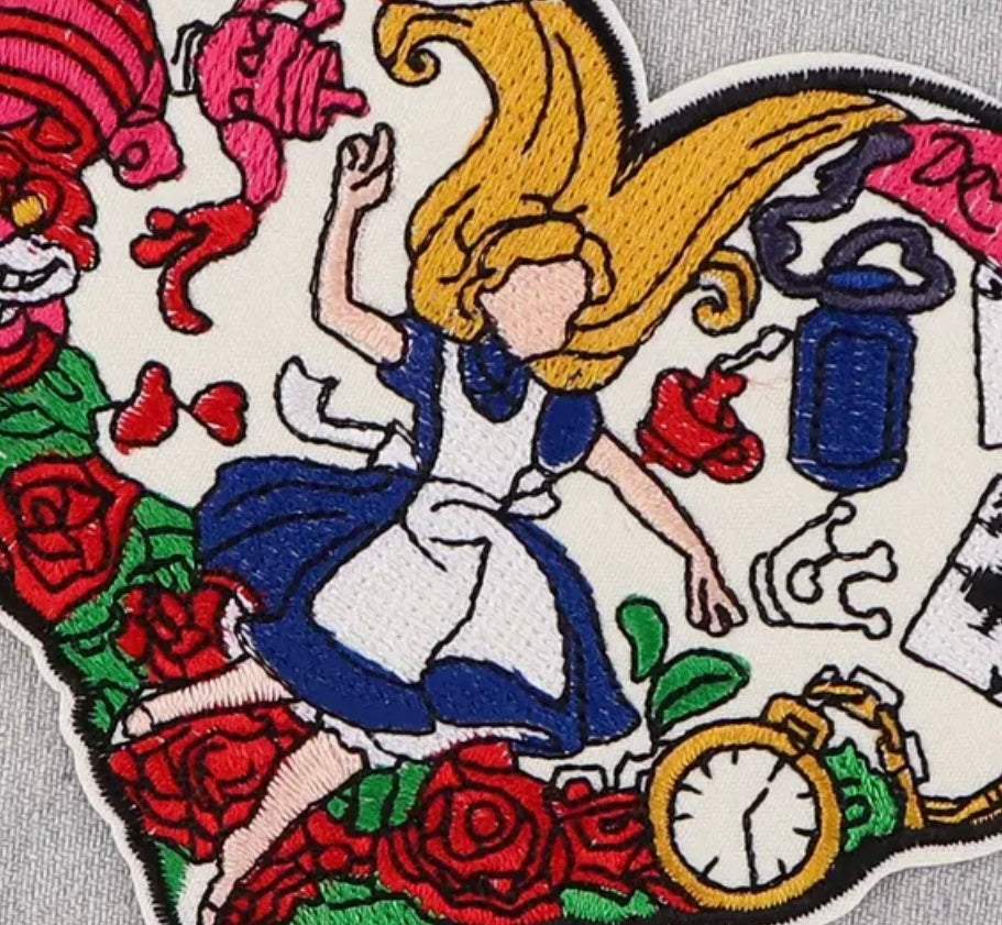 Alice in Wonderland-  Embroidered Iron On Patch
