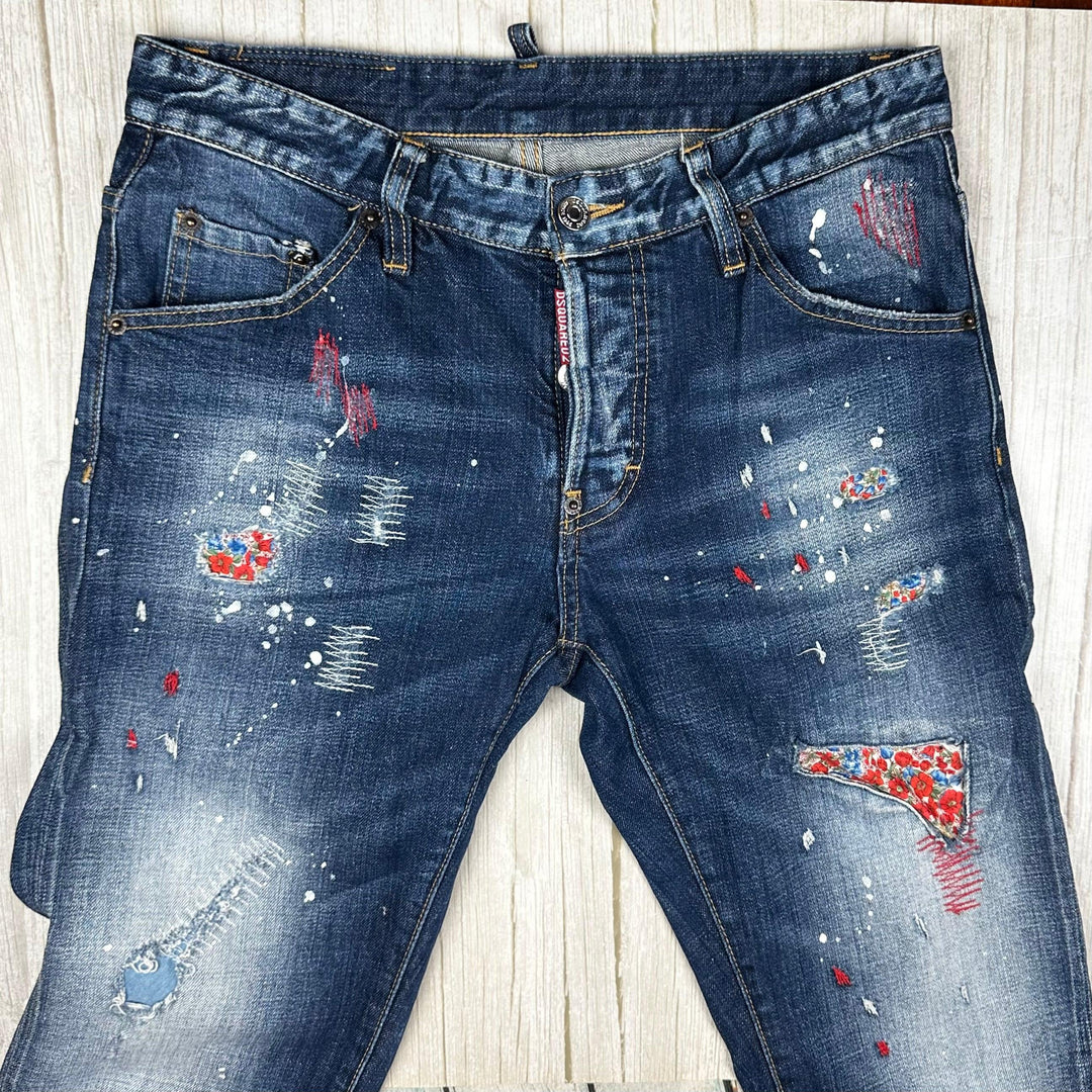 Dsquared2 Ladies Paint Patched Distressed Jeans- Suit Size 11/12