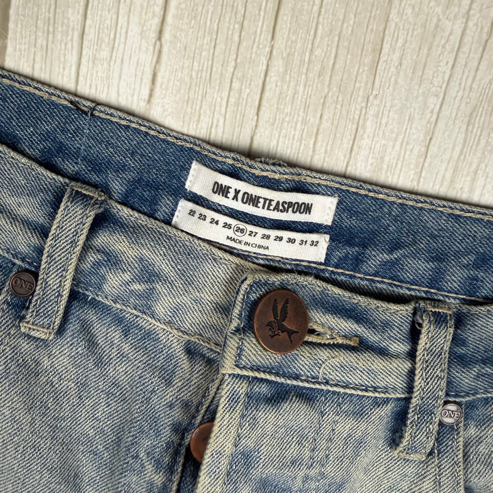One Teaspoon 'Outlaws' Cuffed Denim Shorts  - Size 26