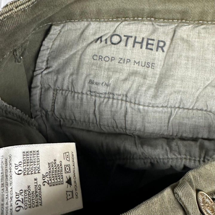 Mother 'Crop Zip Muse' Khaki Blow Out Jeans - Size 31 - Jean Pool