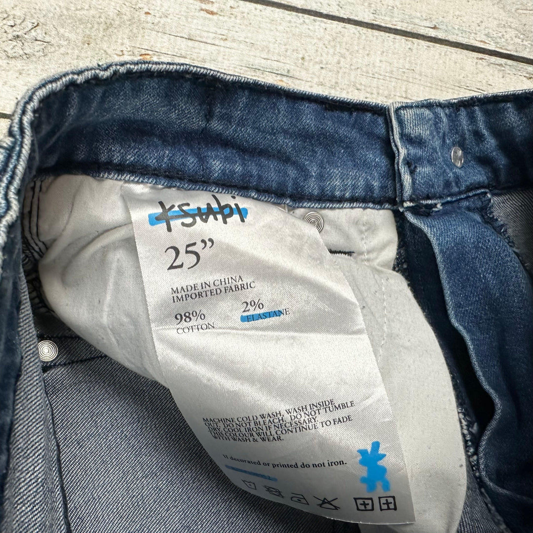 Ksubi 'Spray On' Patch Repair Wash Jeans- Size 25 - Jean Pool