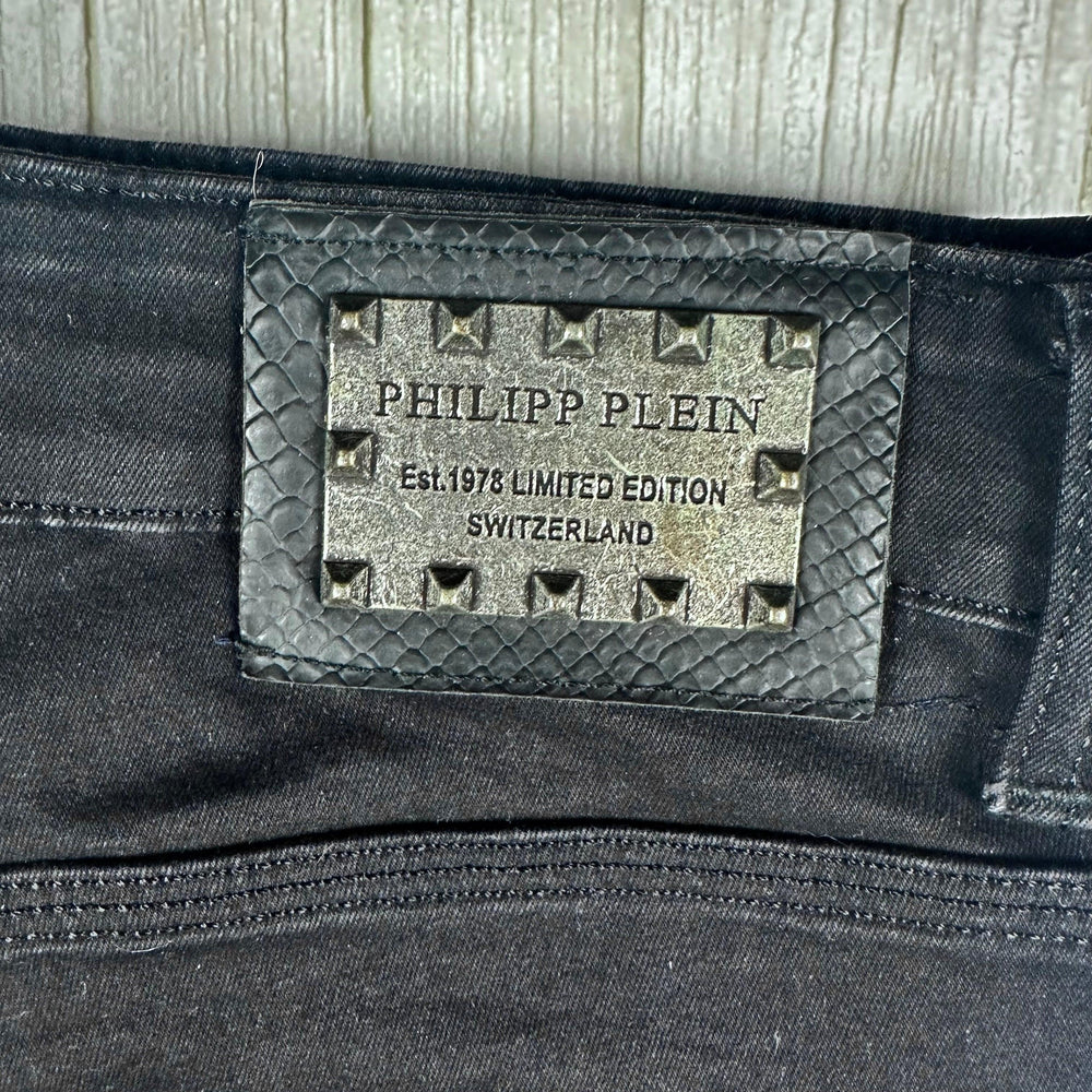 Philipp Plein Mens Black Slim Fit Jeans -Size 34 - Jean Pool
