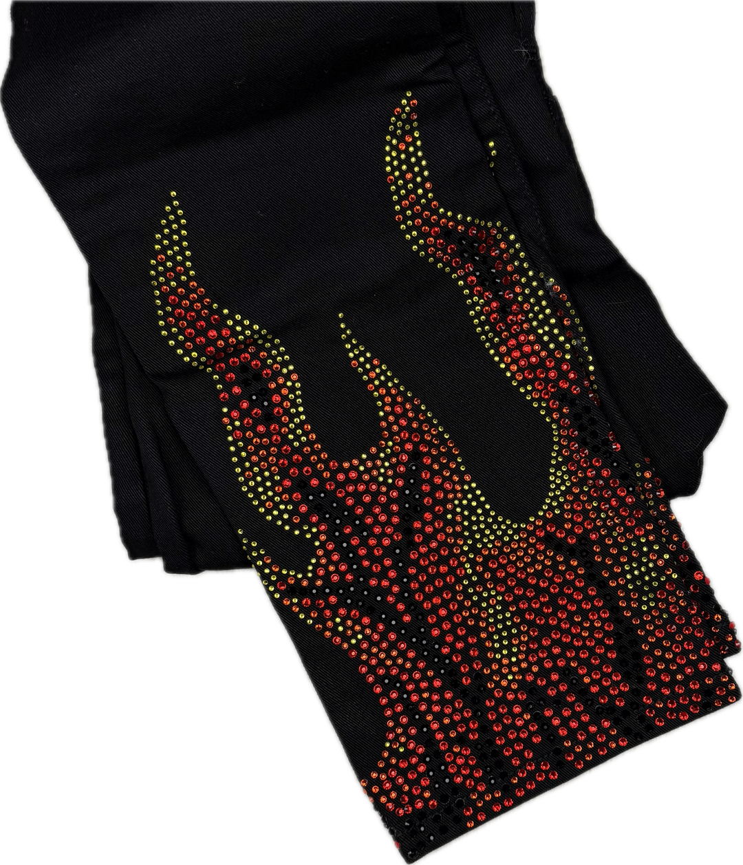 NWT - Alexandre Vauthier Paris Stunning Flame Jewelled Jeans - Size 26