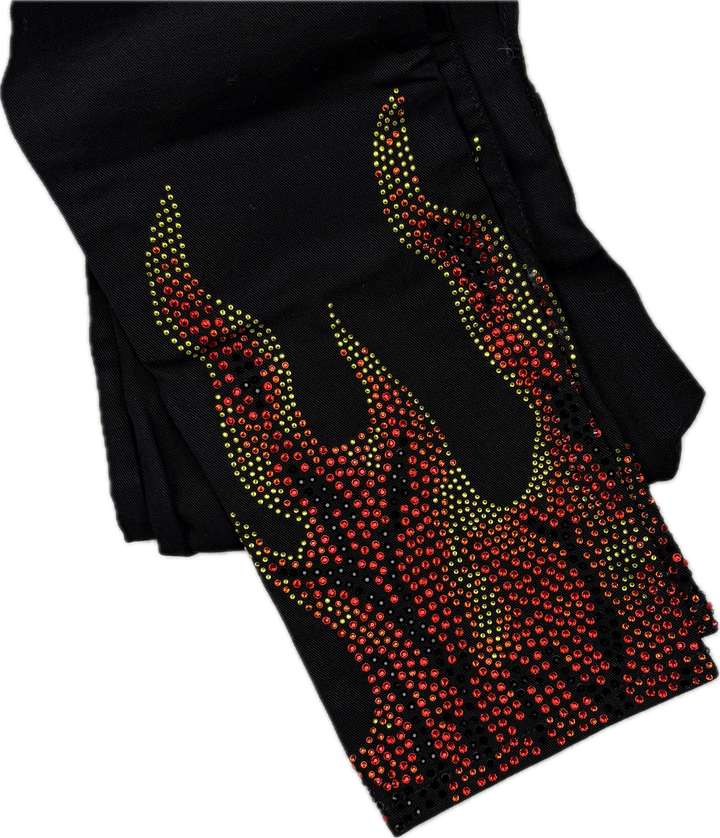 NWT - Alexandre Vauthier Paris Stunning Flame Jewelled Jeans - Size 26