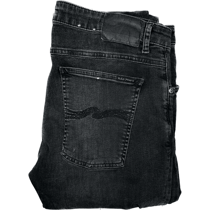 Nudie 'Skinny Lin' Worn Black Wash Denim Jeans- Size 36/32 - Jean Pool