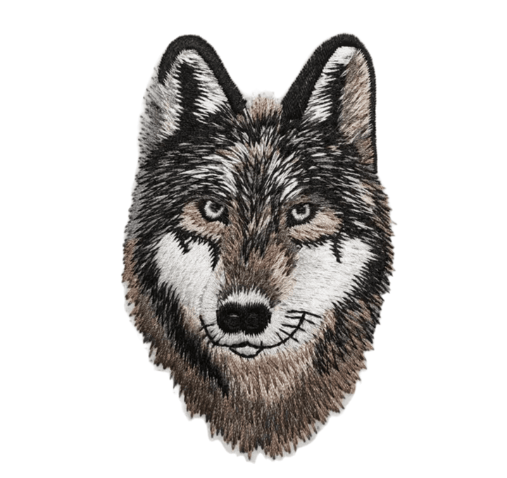 Wolves Head- Embroidered Cloth Patch