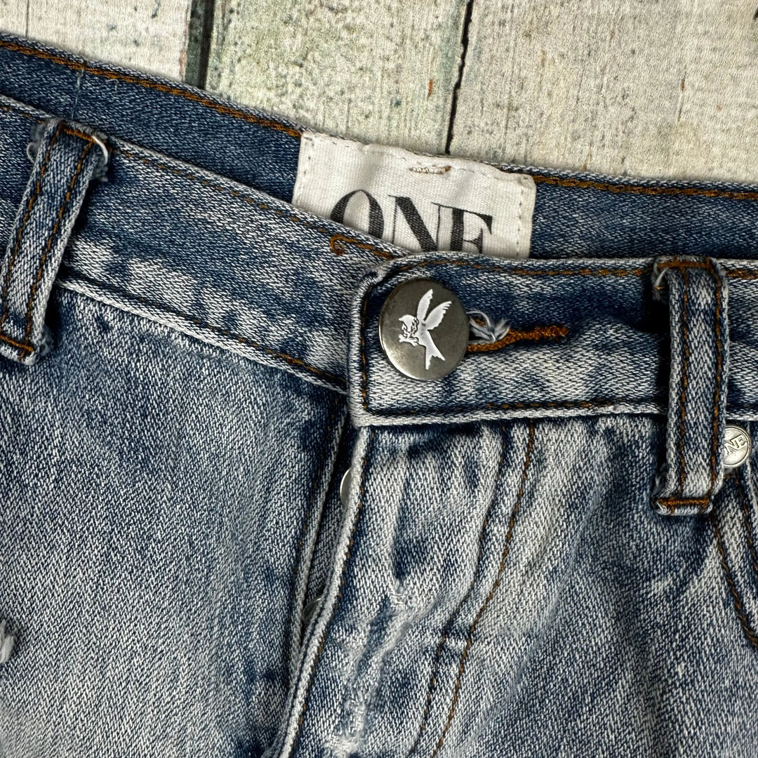 One Teaspoon 'Bandits' Destroyed Denim Shorts - Size 26" or 8AU - Jean Pool
