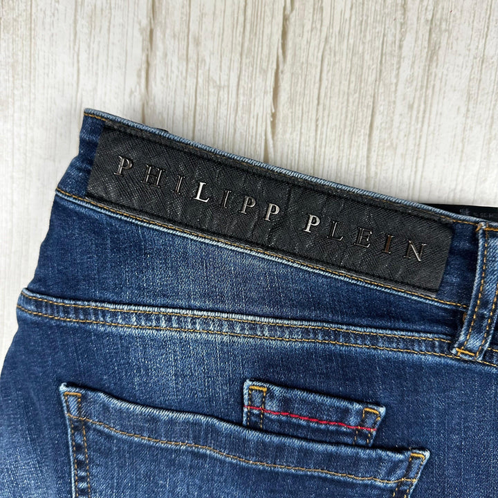 Philipp Plein Mens 'Special 3' Slim Fit  Fight Club Jeans -Size 38