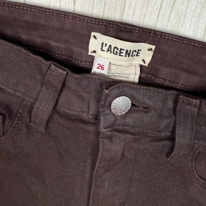 L'Agence 'Margot' Skinny Chocolate Crop Jeans- Size 26