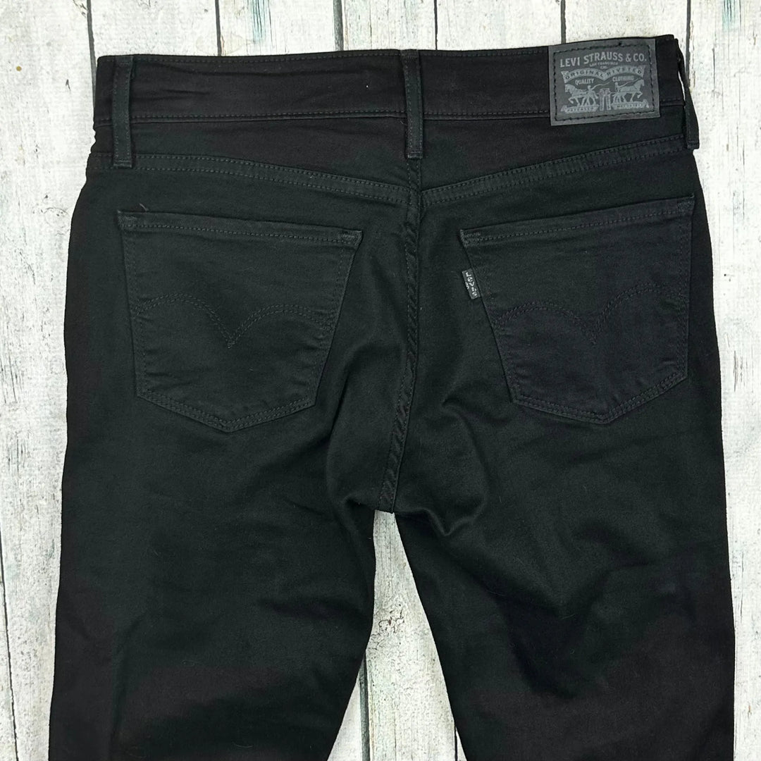 Levis 710 Super Skinny Mid Rise Black Denim Jeans - Size 27 - Jean Pool