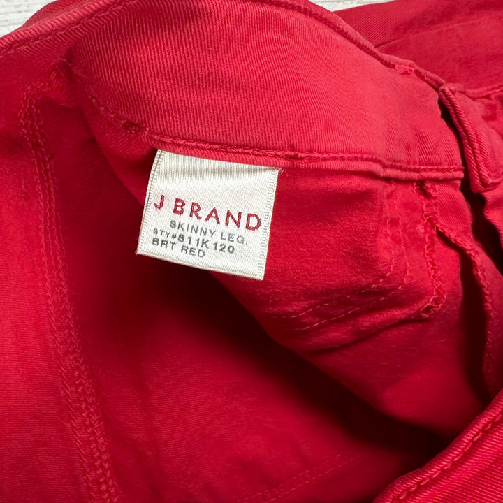 J Brand Bright Red 'Skinny Leg' Jeans - Size 27 - Jean Pool