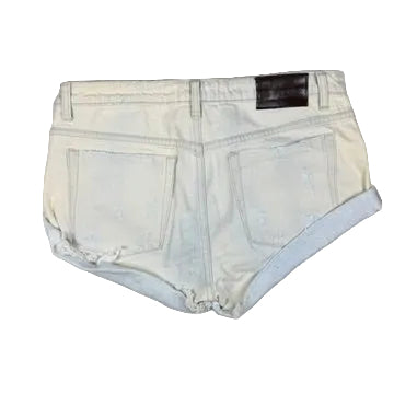 One Teaspoon Exposed Button Fly  Bandits Rolled Cuff Shorts  - Size 29"