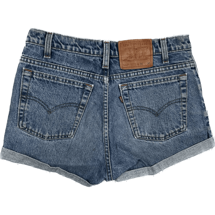 Levis 550 Ladies Distressed Denim Shorts ( Reworked) - Size 31 - Jean Pool