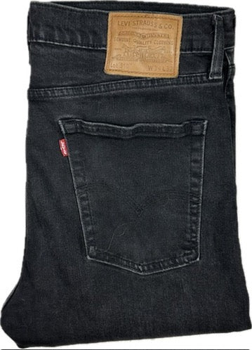 Levis 510 Black Skinny Leg Denim Jeans - Size 34"
