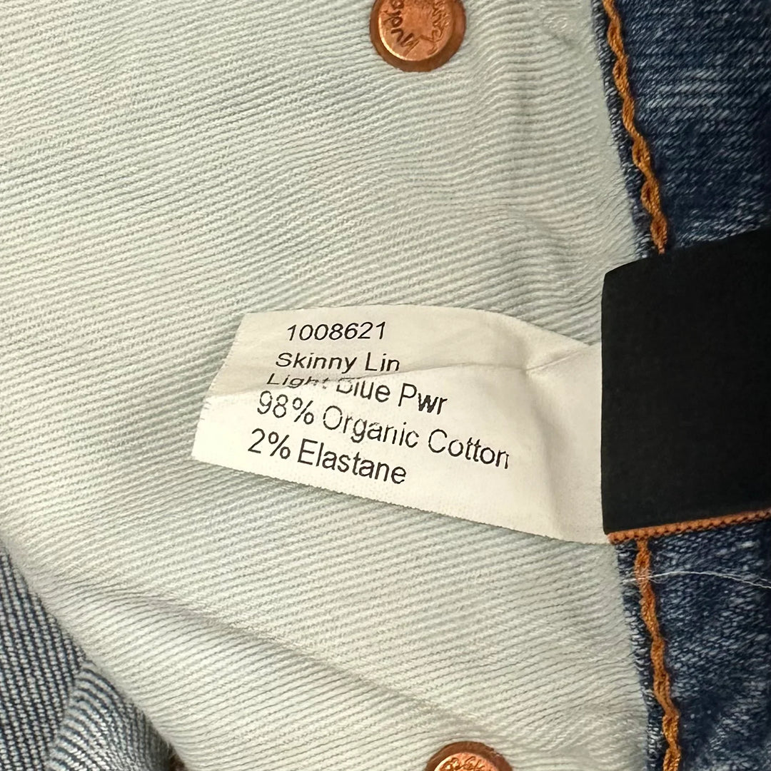 Nudie 'Skinny Lin' Light Blue Pwr Wash Denim Jeans- Size 33/32